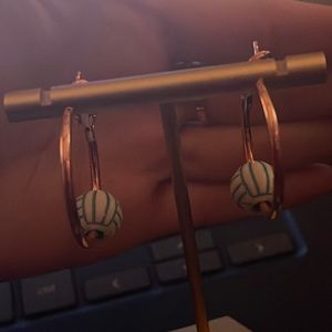 Rose Gold Volleyball Earrings